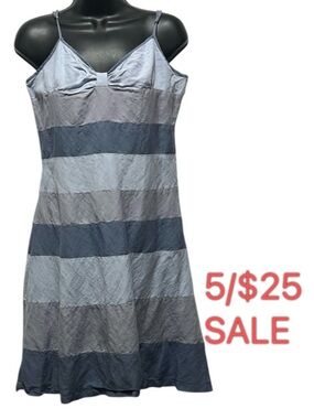 Striped Sleeveless Linen Dress Blue Size Medium Linen Slip Dress 5/$25 Sale